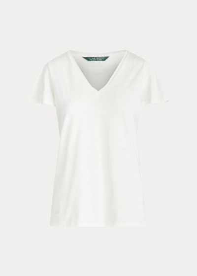 Women's Ralph Lauren Cotton Flutter-Sleeve T Shirts | 892476UHB